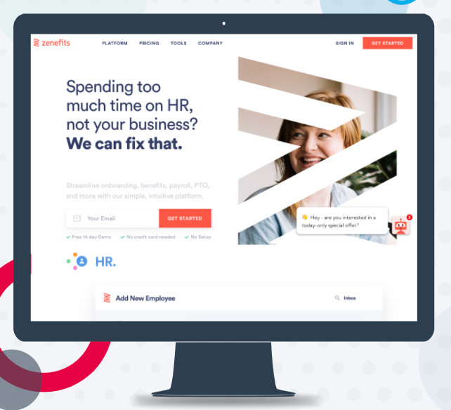 Zenefits saas marketing example