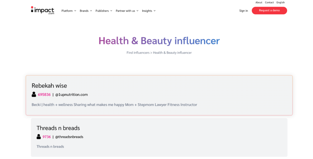 Health and beauty influencer 
