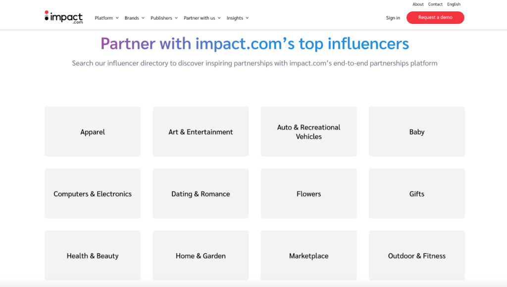 Influencer directory