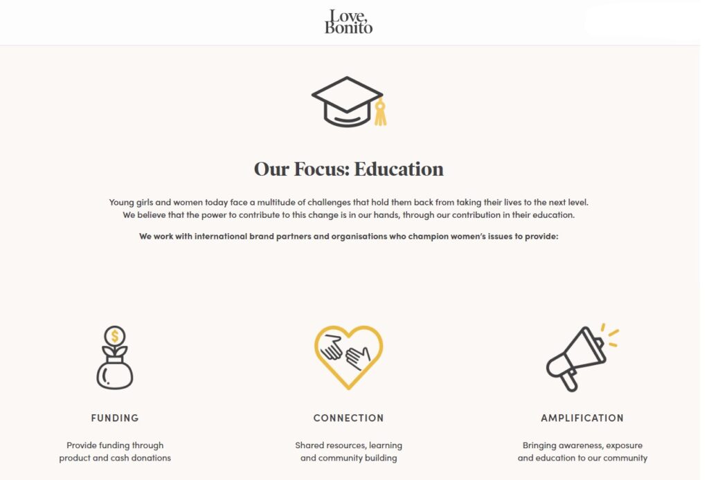 Love Bonito women's empowerment CSR partnerships