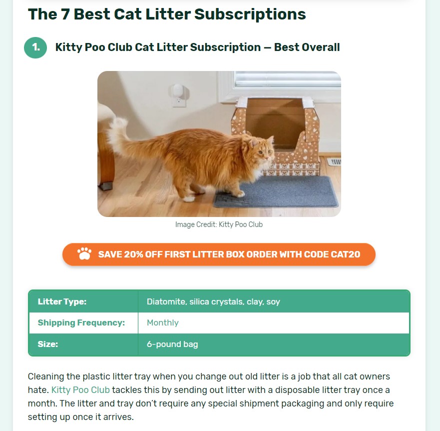 cat litter subscription article