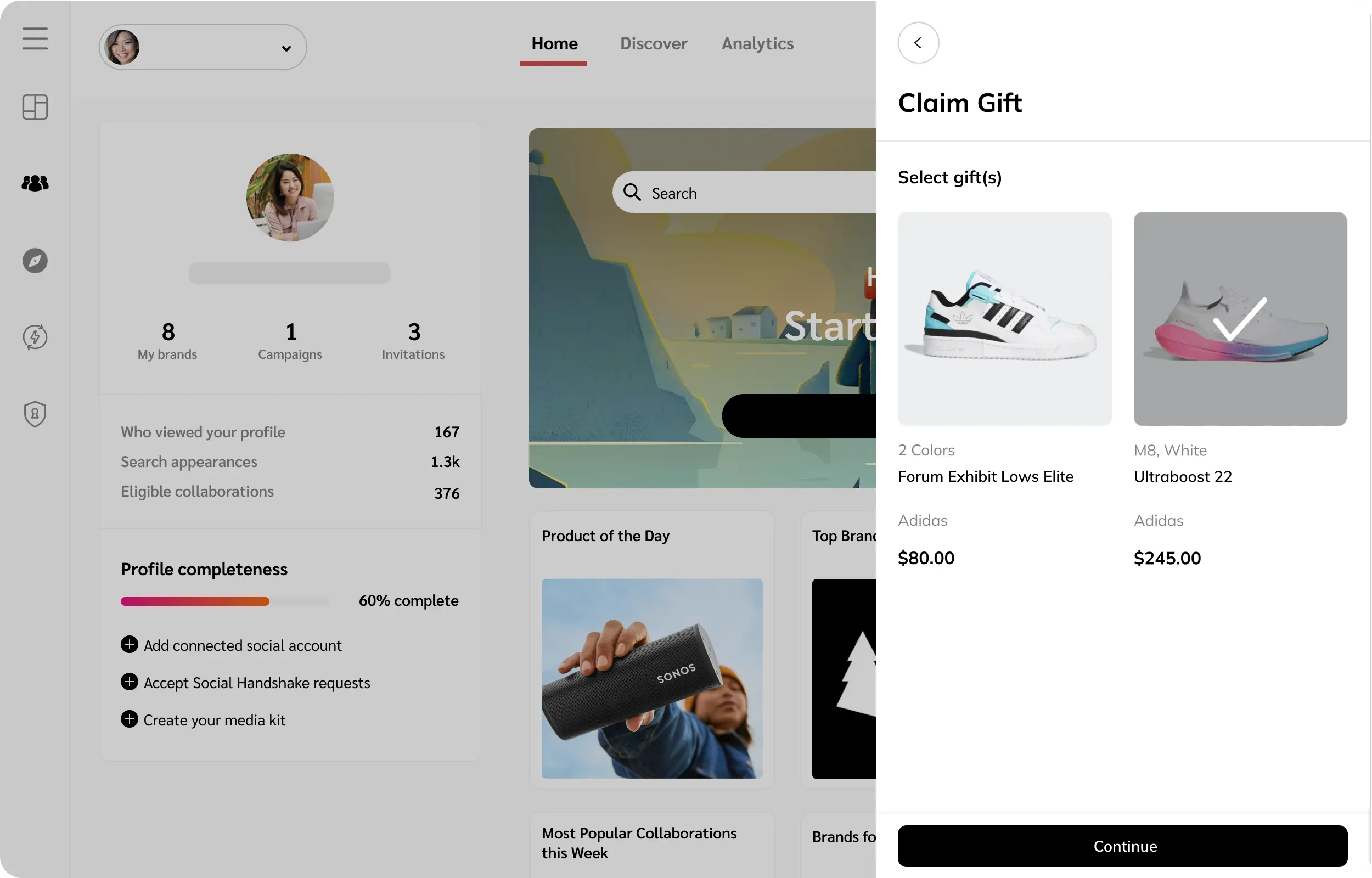 Creator side gifting