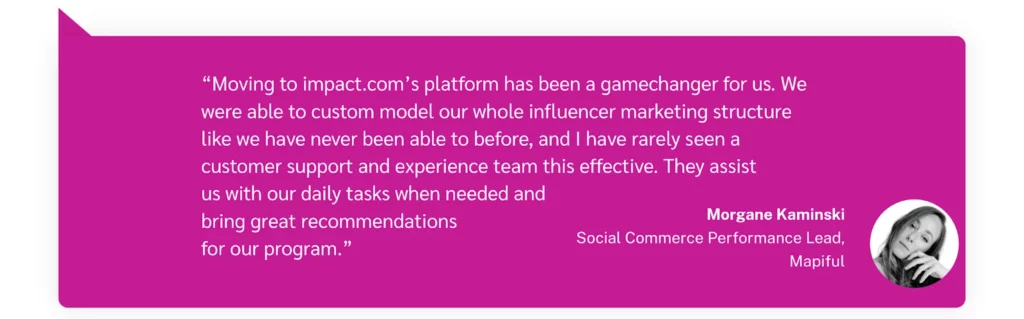 A quote made by Morgane Kaminski on moving to the discoverimpact.wpenginepowered.com platform 