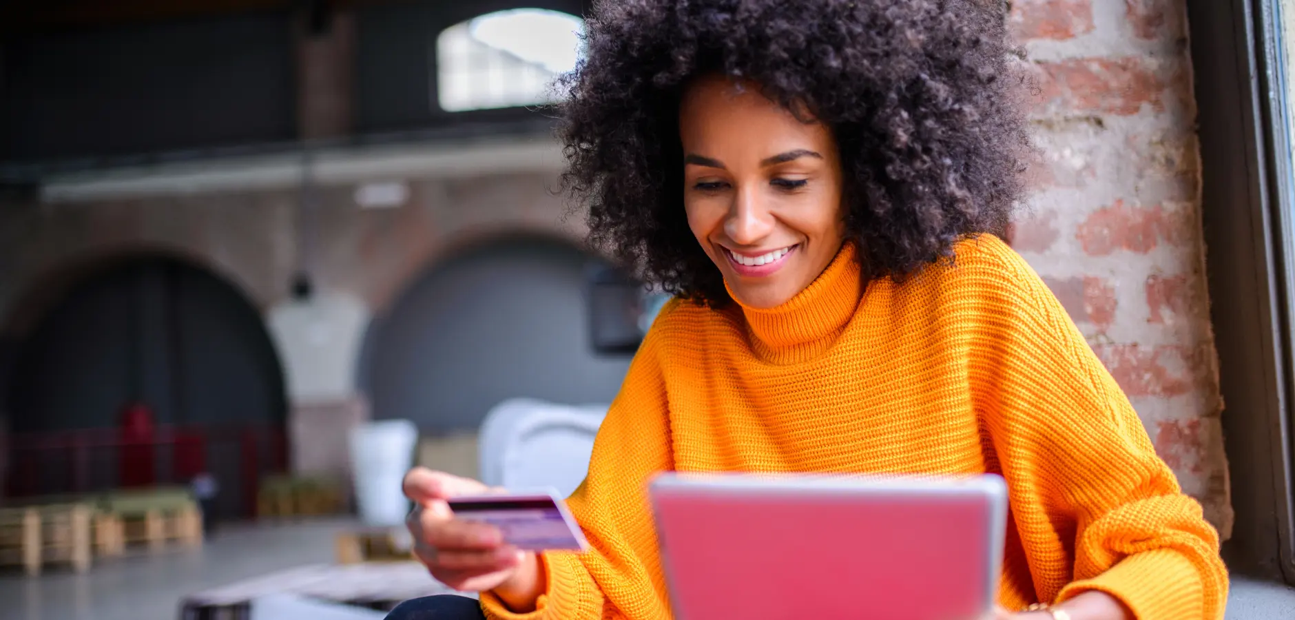 A consumer making a purchase during cyber week
