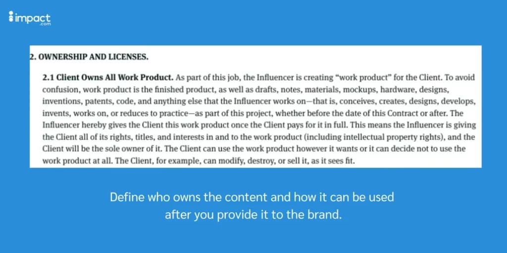 define the contents of the contract