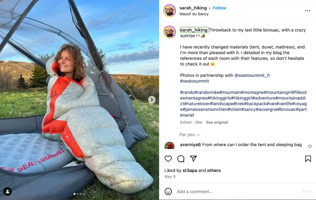 Sarah hiking for Sea to Summit