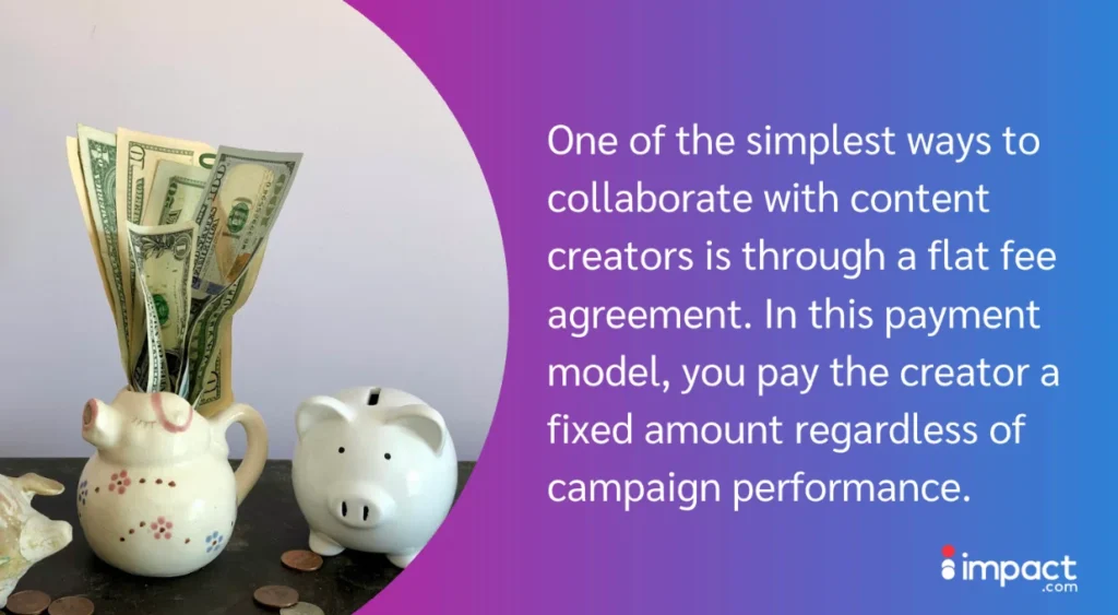 Image of a piggy bank and a teapot money holder filled with cash, symbolizing flat fee agreements for content creators.