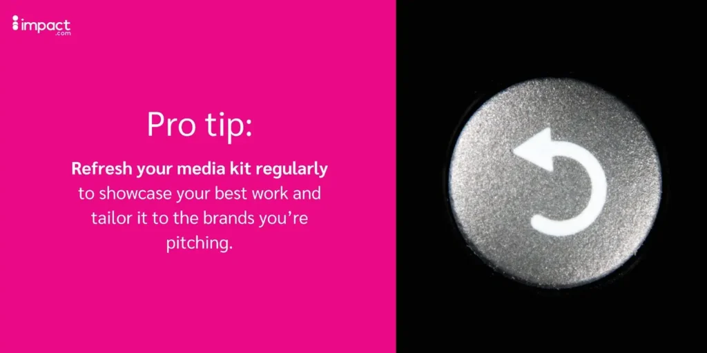 Refresh your influencer media kit regularly