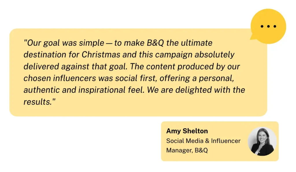 B&Q quote on campaign goal by Amy Shelton 