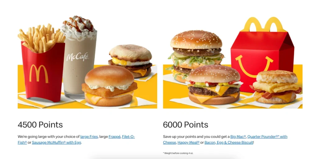 McDonald's rewards program, showcasing points accumulation and exclusive offers for loyal customers.