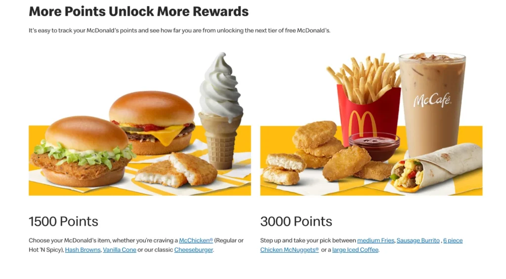 McDonald's rewards program, showcasing points accumulation and exclusive offers for loyal customers.