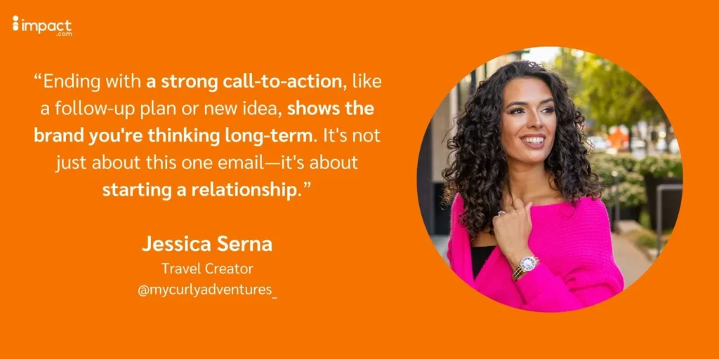 A graphic with a quote about email strategy and branding, attributed to Jessica Serna, against an orange background.