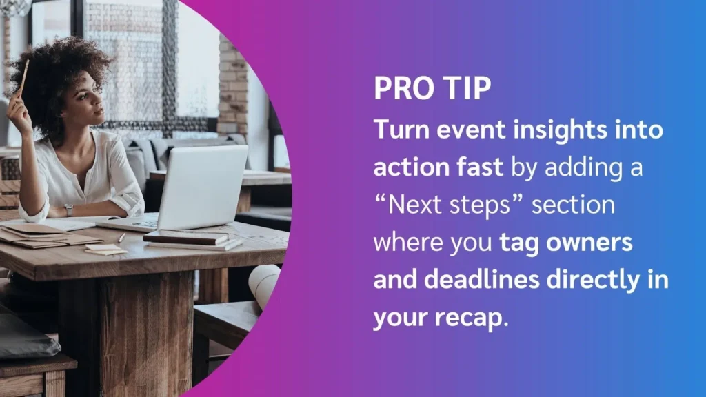 A woman with curly hair sits at a wooden table, thoughtfully looking at a laptop surrounded by a cozy café atmosphere.