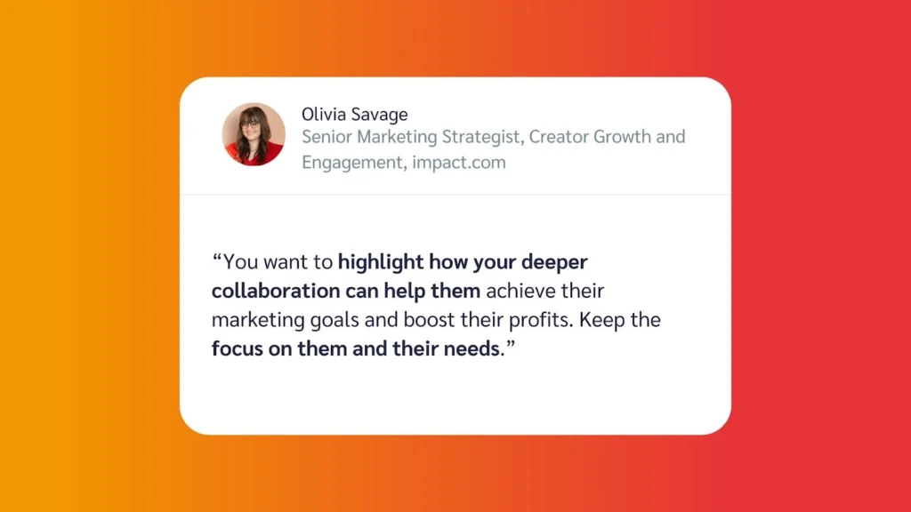 An inspirational quote from Olivia Savage, emphasizing collaboration to achieve marketing goals and focusing on client needs.