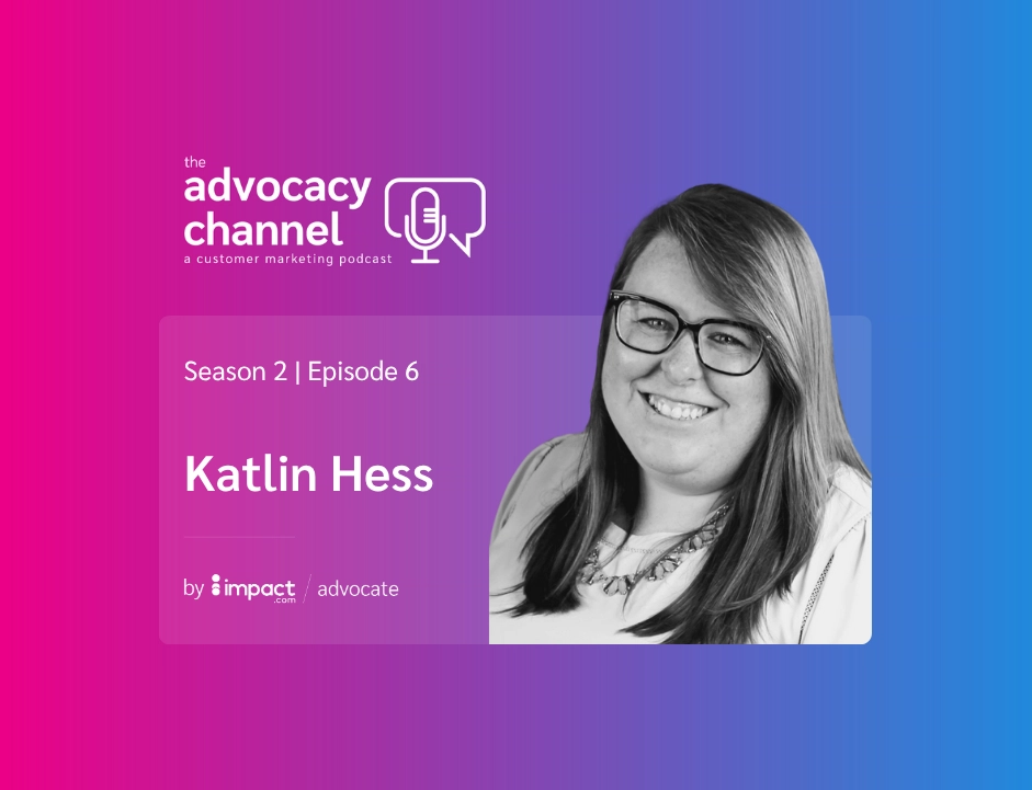Graphic promoting "The Advocacy Channel" podcast featuring Season 2, Episode 6 with guest Katlin Hess. Colorful gradient background.